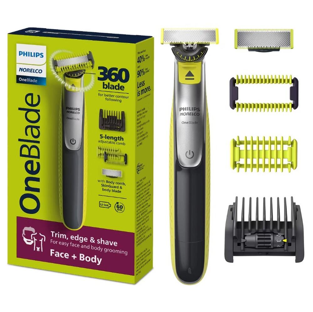 Open box Philips Norelco OneBlade 360 Face & Body Rechargeable Electric Shaver